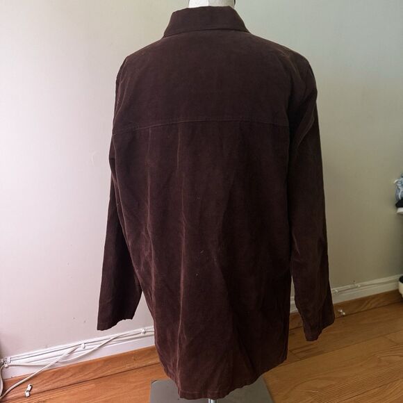 Appleseeds Women’s VTG Corduroy Shirt Petite Dark Academia Preppy Brown 12P - Picture 2 of 16